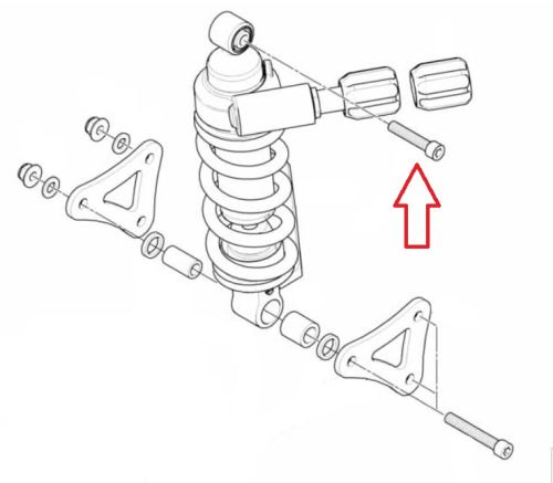 Šroub zadního tlumiče horní, BMW K1200, K1300 GT, R, S