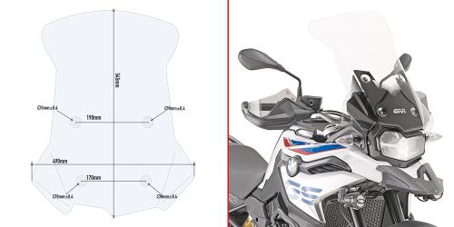Plexi Givi D5127ST, BMW F750 GS, F850 GS, F800 GS