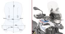 Plexi Givi AF5127B, BMW F750 GS, F850 GS, F800 GS, čiré