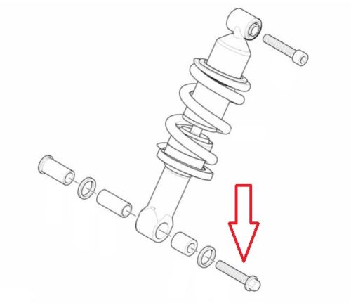 Šroub předního tlumiče spodní, BMW K1200 GT, R, S