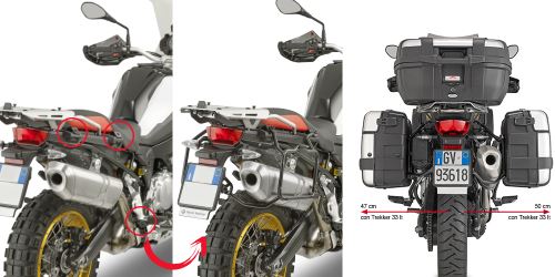 Boční nosiče Givi, BMW F750GS, F850GS/A, F800GS, F900 GSA